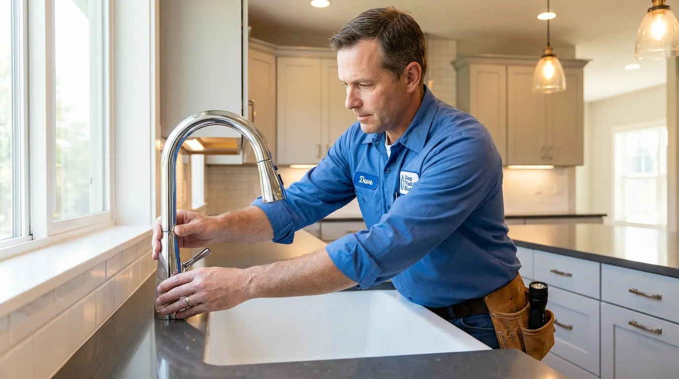 Kitchen faucet installation by Johns Plumbing LLC in Bentleyville
